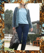 Chaqueta relieve verde y azul