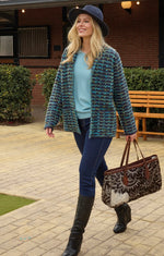 Chaqueta relieve verde y azul